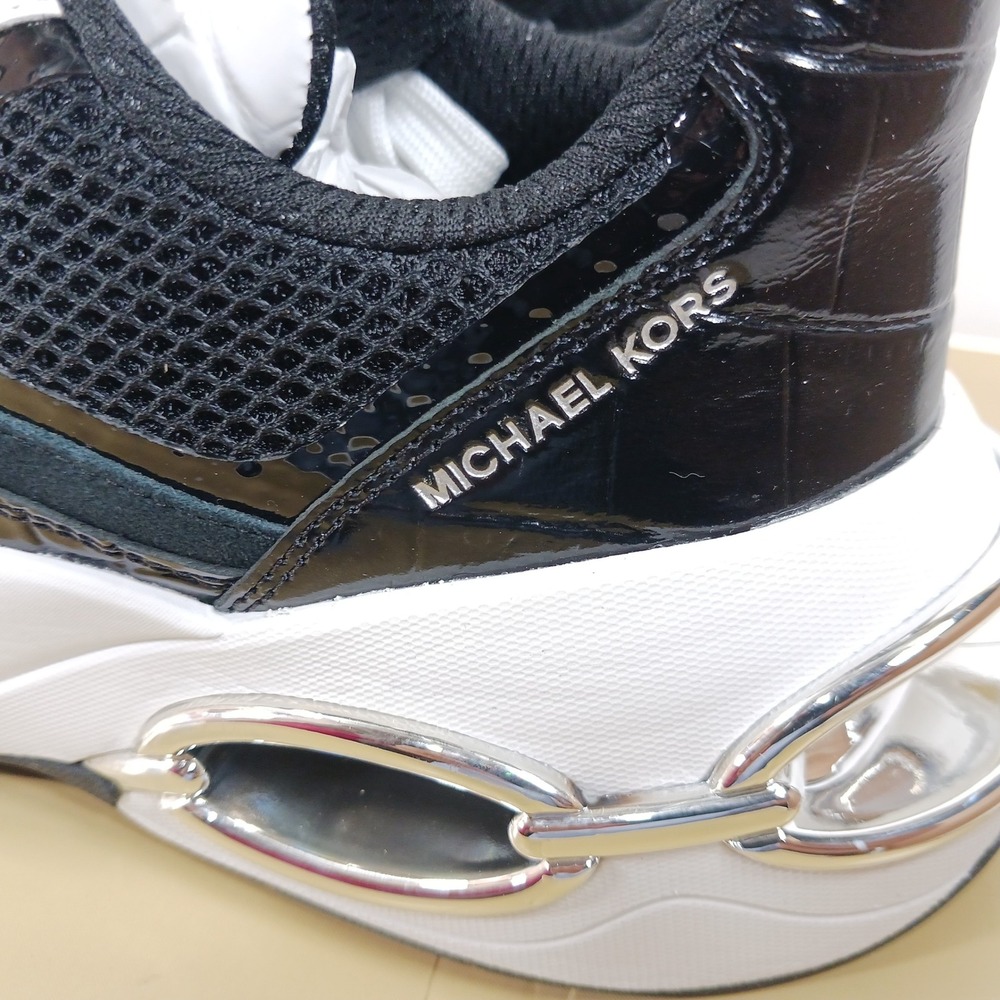 Michael Kors Toni Trainer Circular Air Mesh XL Black White Sneakers 9.5M - Picture 15 of 16